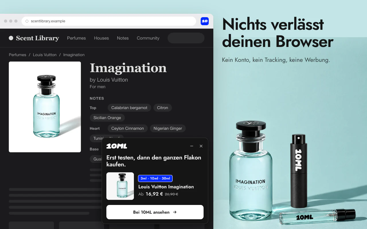 Suche nach 10ML über die Adressleiste und über das Rechtsklick-Menü