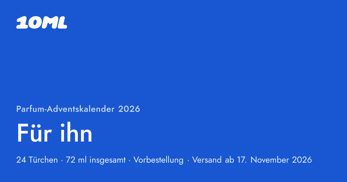 Parfum-Adventskalender 2026 von 10ML, Für ihn: 24 Türchen, hinter jedem ein 3-ml-Zerstäuber mit einem echten Duft