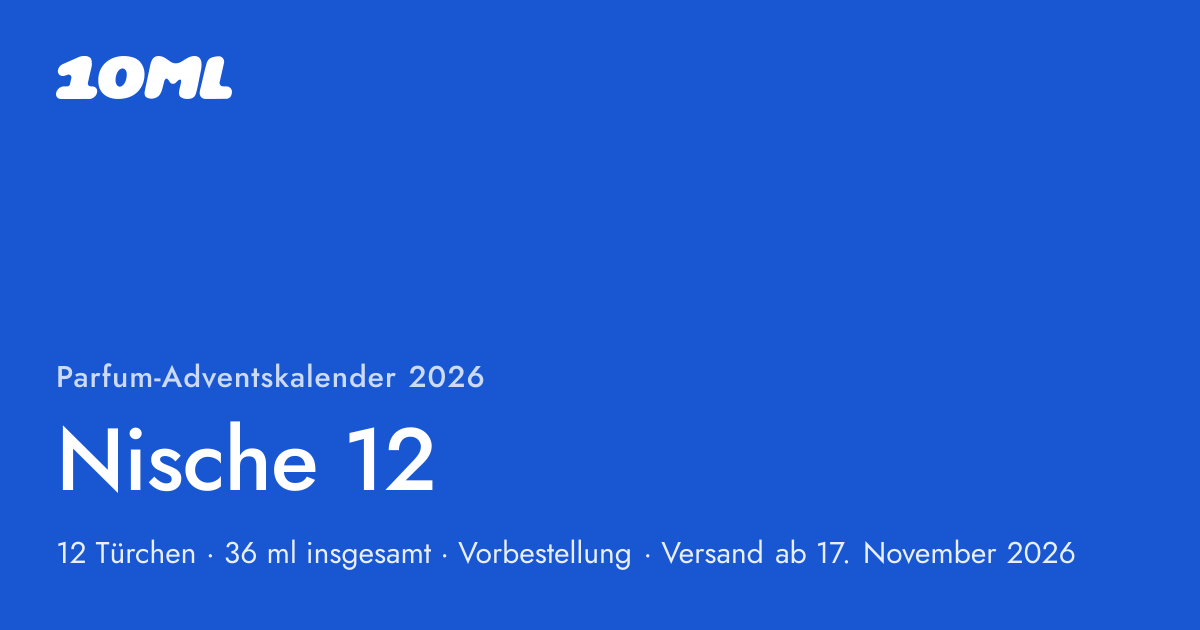 Parfum-Adventskalender 2026 von 10ML, Nische 12: 12 Türchen, hinter jedem ein 3-ml-Zerstäuber mit einem echten Duft