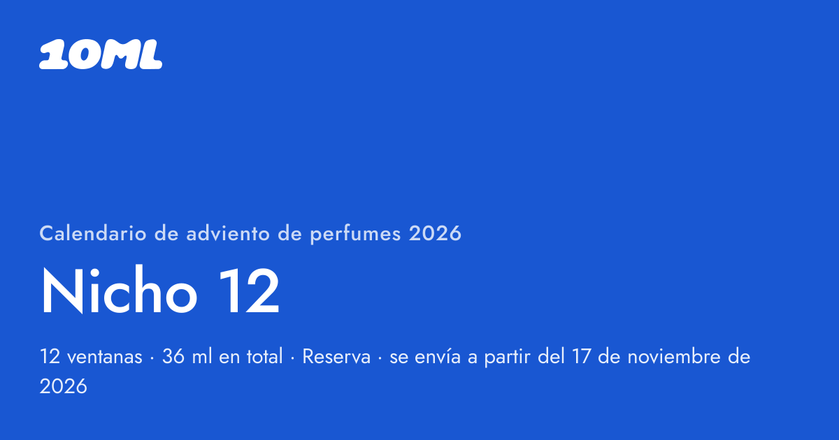 Calendario de adviento de perfumes 2026 de 10ML, Nicho 12: 12 ventanas, cada una con un spray de 3 ml de un perfume original