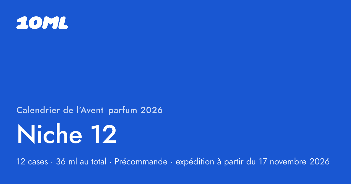 Calendrier de l’Avent parfum 2026 de 10ML, Niche 12 : 12 cases, chacune avec un vaporisateur de 3 ml d’un vrai parfum