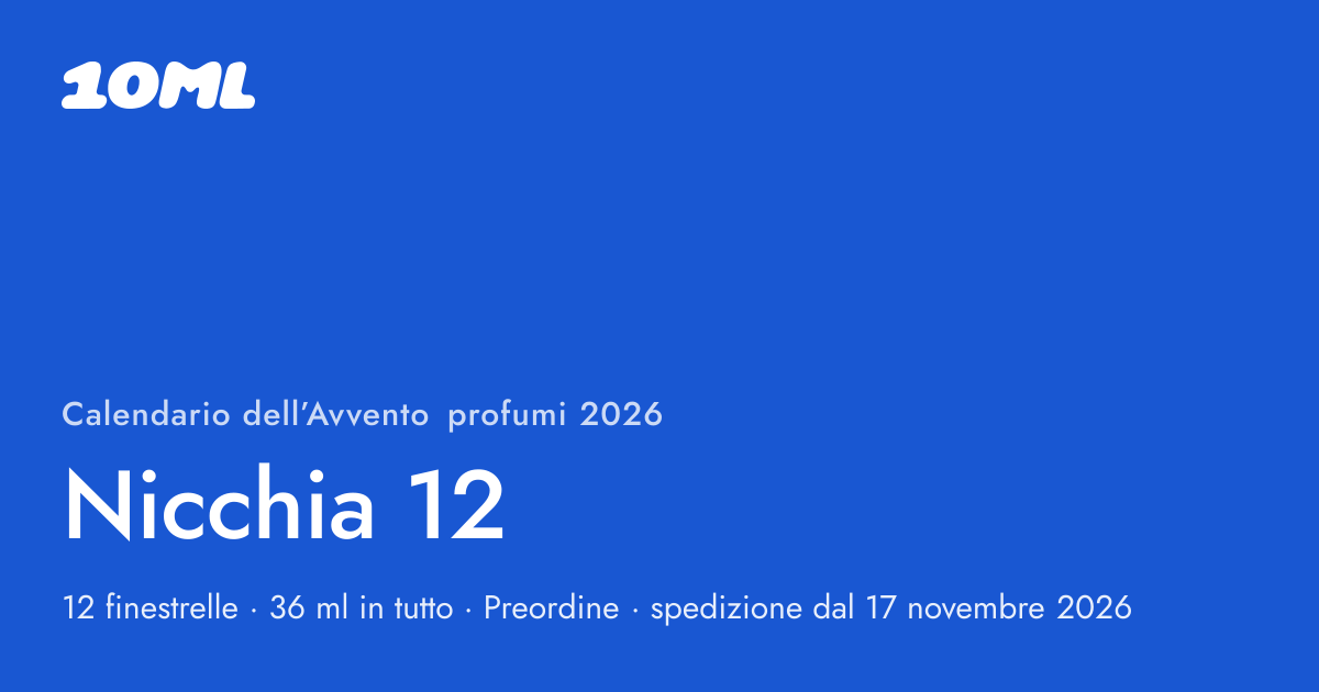 Calendario dell’Avvento profumi 2026 di 10ML, Nicchia 12: 12 finestrelle, ognuna con uno spray da 3 ml di un profumo originale