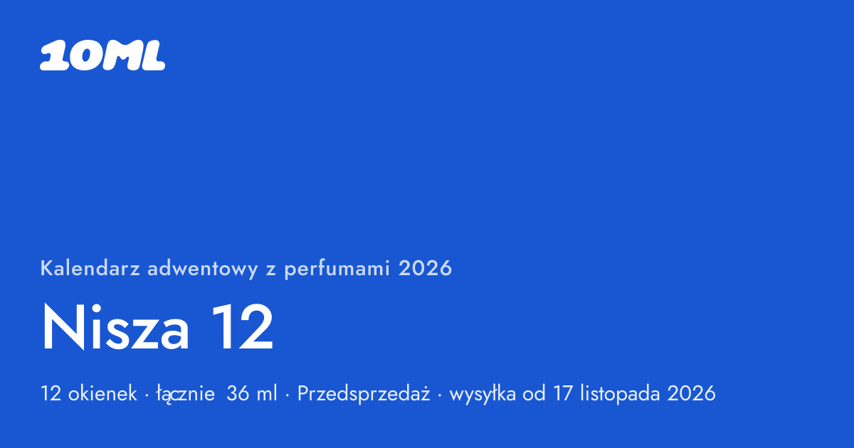 Kalendarz adwentowy z perfumami 2026 od 10ML, Nisza 12: 12 okienek, za każdym atomizer 3 ml z oryginalnymi perfumami